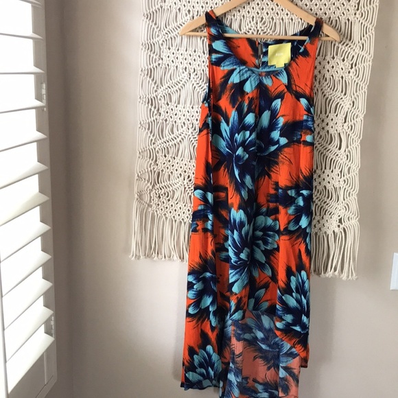 Maeve high low floral sleeveless dress sz 4 - Picture 2 of 9